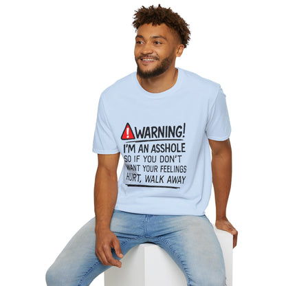 Warning I’m An Asshole T-Shirt – Funny Sarcastic Graphic Tee