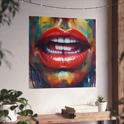 Colorful Pop Art Lip Poster Fine Art Print