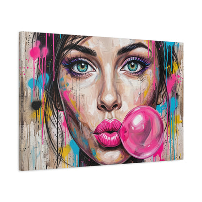 Abstract Bubble Girl Canvas Print — Matte Stretched Wall Art
