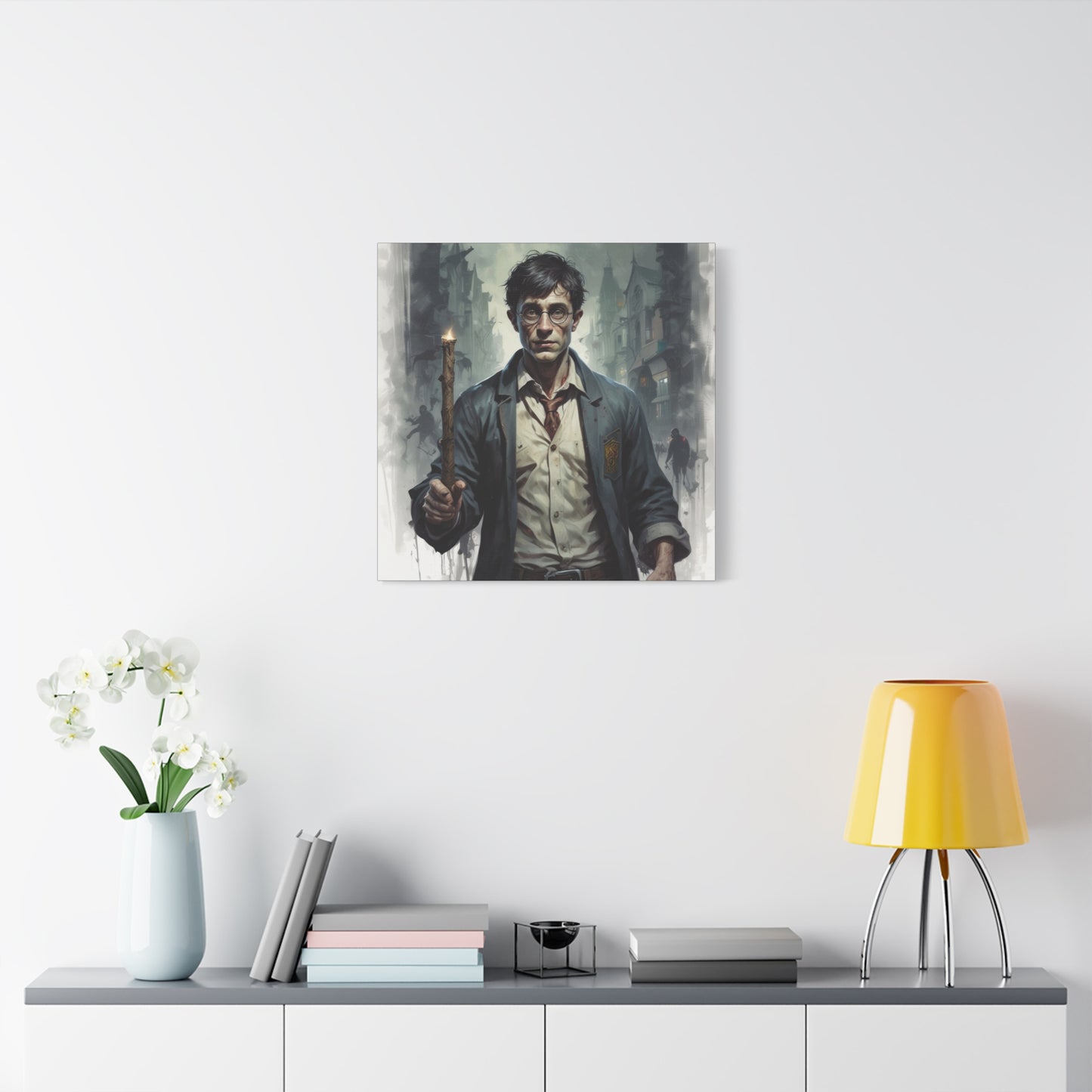 Dark Harry Canvas Print — Moody Urban Fantasy Stretched Wall Art