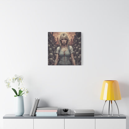 Zombie Swift Matte Canvas Wall Art — Gory Gothic Horror Illustration