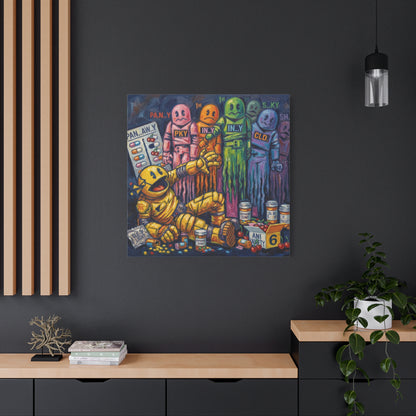 Depressed Pacman Canvas Wall Art Print