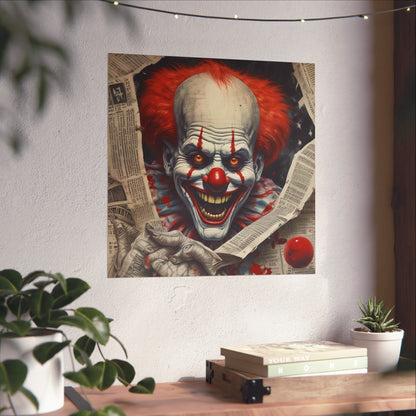 Creepy Pennywise-Style Scary Circus Wall Art