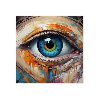 Vibrant Blue Eye Surreal Wall Art Print