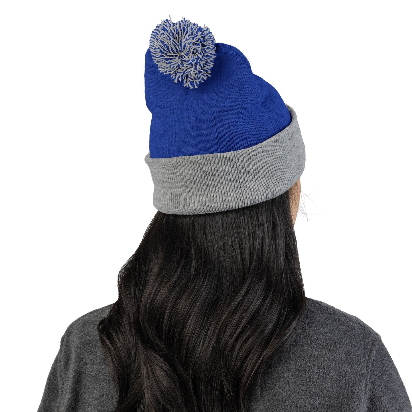 Embroidered Pom-Pom Beanie — "Spitters Are Quitters!" Cozy Winter Hat