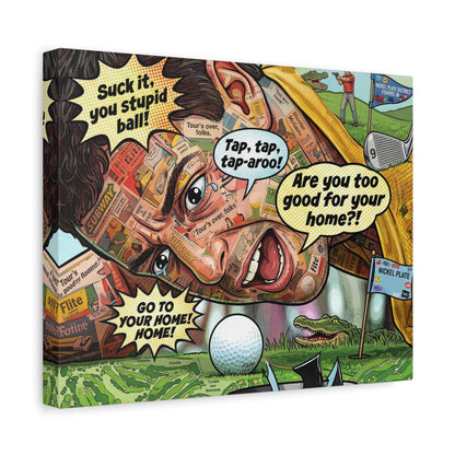 Happy Golf Pop Canvas Art — Matte Stretched Canvas Print