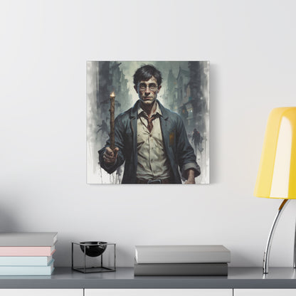 Dark Harry Canvas Print — Moody Urban Fantasy Stretched Wall Art