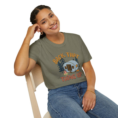 RV Camping T-Shirt — "Back That Thing Up" Retro Camper Graphic Tee