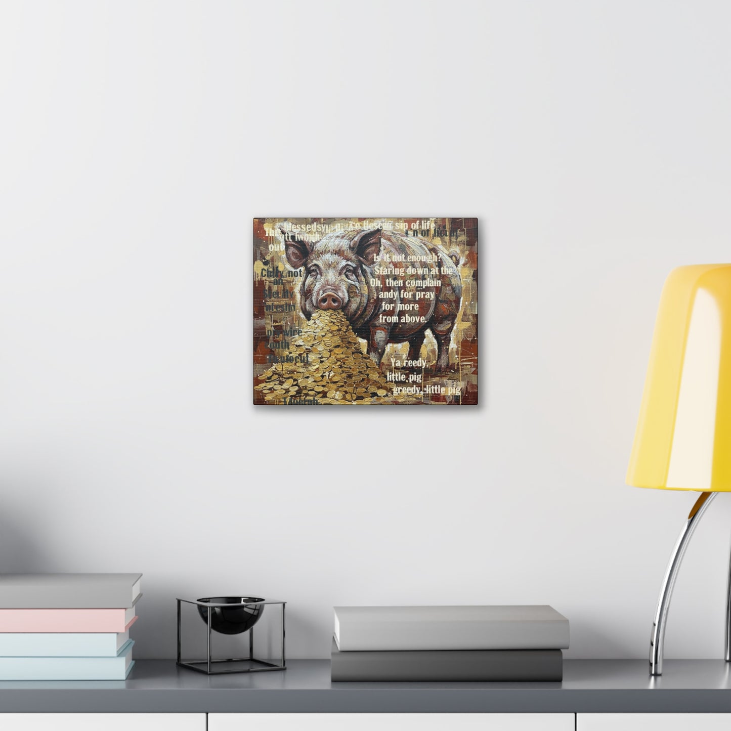 DMB Pig Inspired art - 'Greedy Little Pig' Farmhouse Wall Art