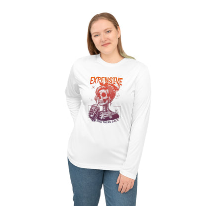 Expensive Skull Graphic Long Sleeve Shirt — “Expensive” Skeleton Design