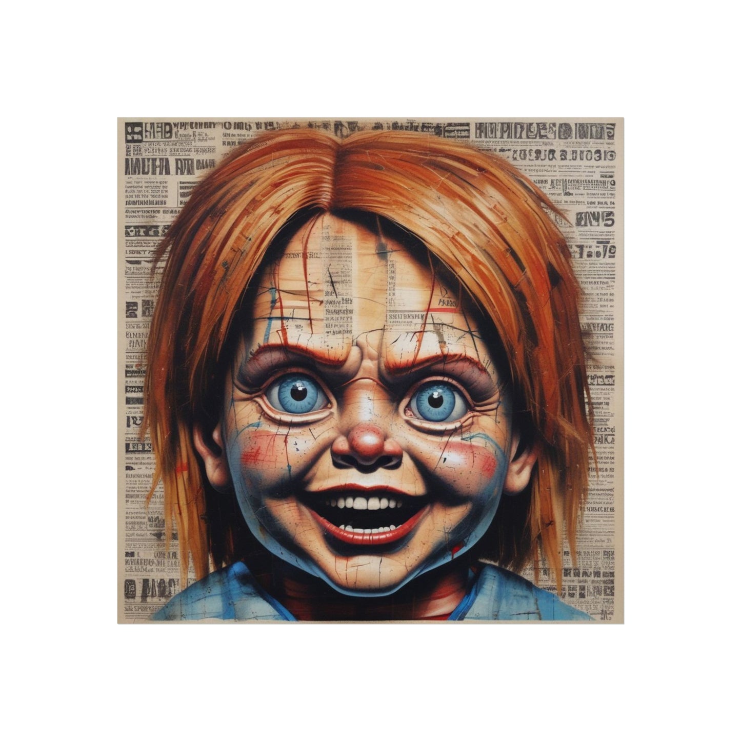Creepy Chucky Doll Fine Art Poster Print — Chucky-Inspired Horror Wall Art