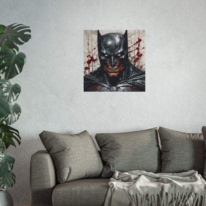 Horror Comic Fine Art Poster Print — Grinning Dark Knight Portrait