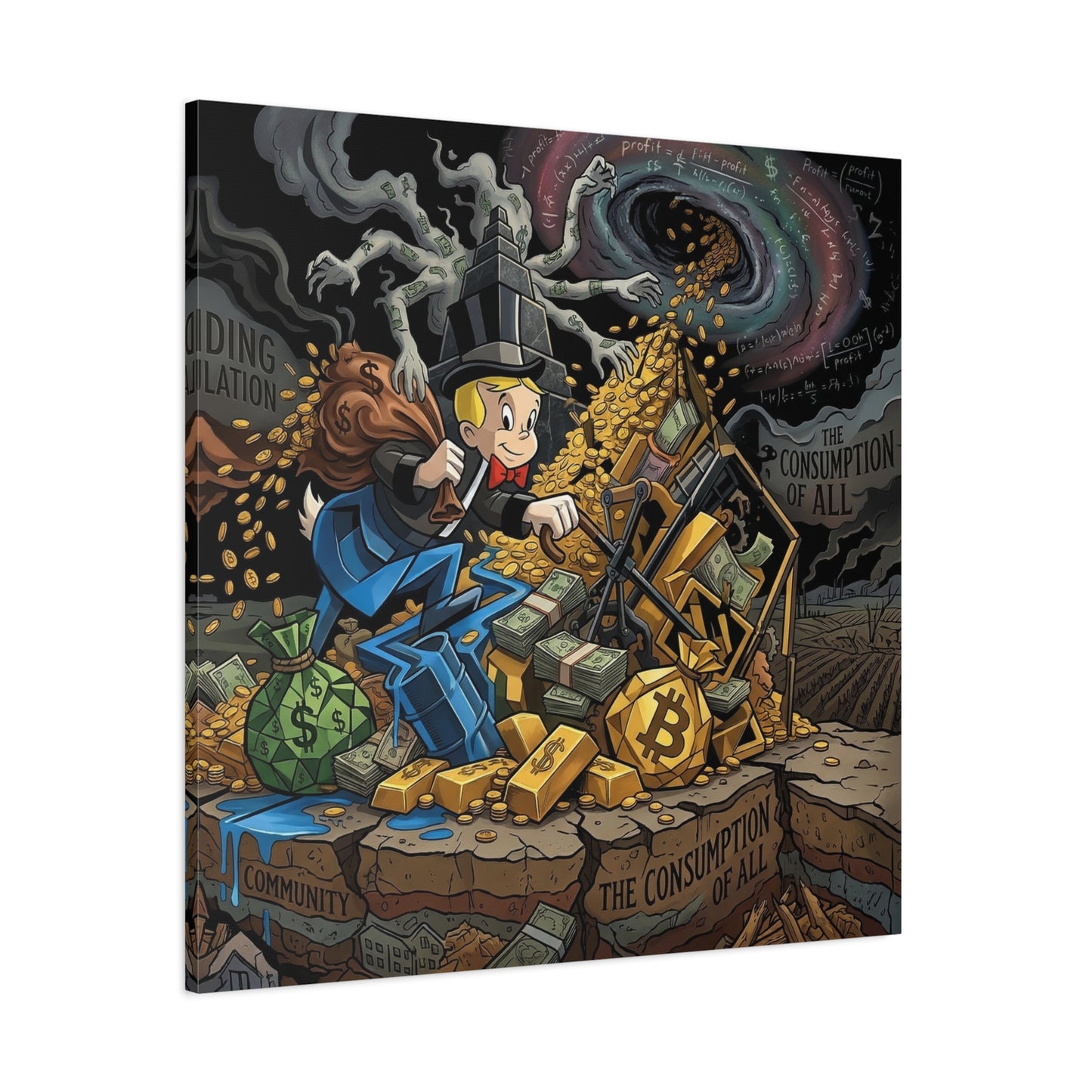 Greed Canvas Wall Art Print