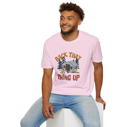 RV Camping T-Shirt — "Back That Thing Up" Retro Camper Graphic Tee