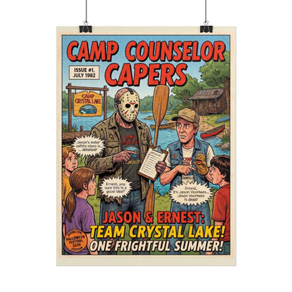 Camp Crystal Lake Comic Art Poster — "What Would Jason Do If He Had a Normal Job?"