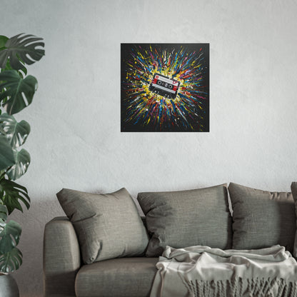 Cassette Explosion Fine Art Print — Retro Music Wall Art