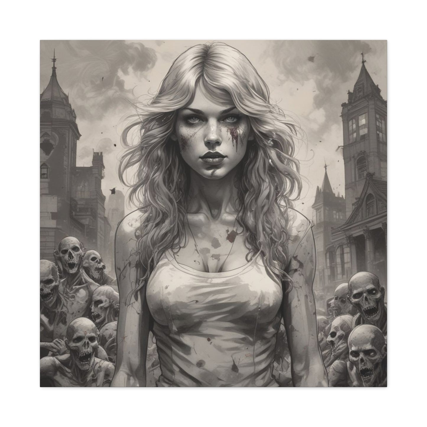 Zombie Swift Matte Canvas Wall Art — Gothic Horror Stretched Canvas
