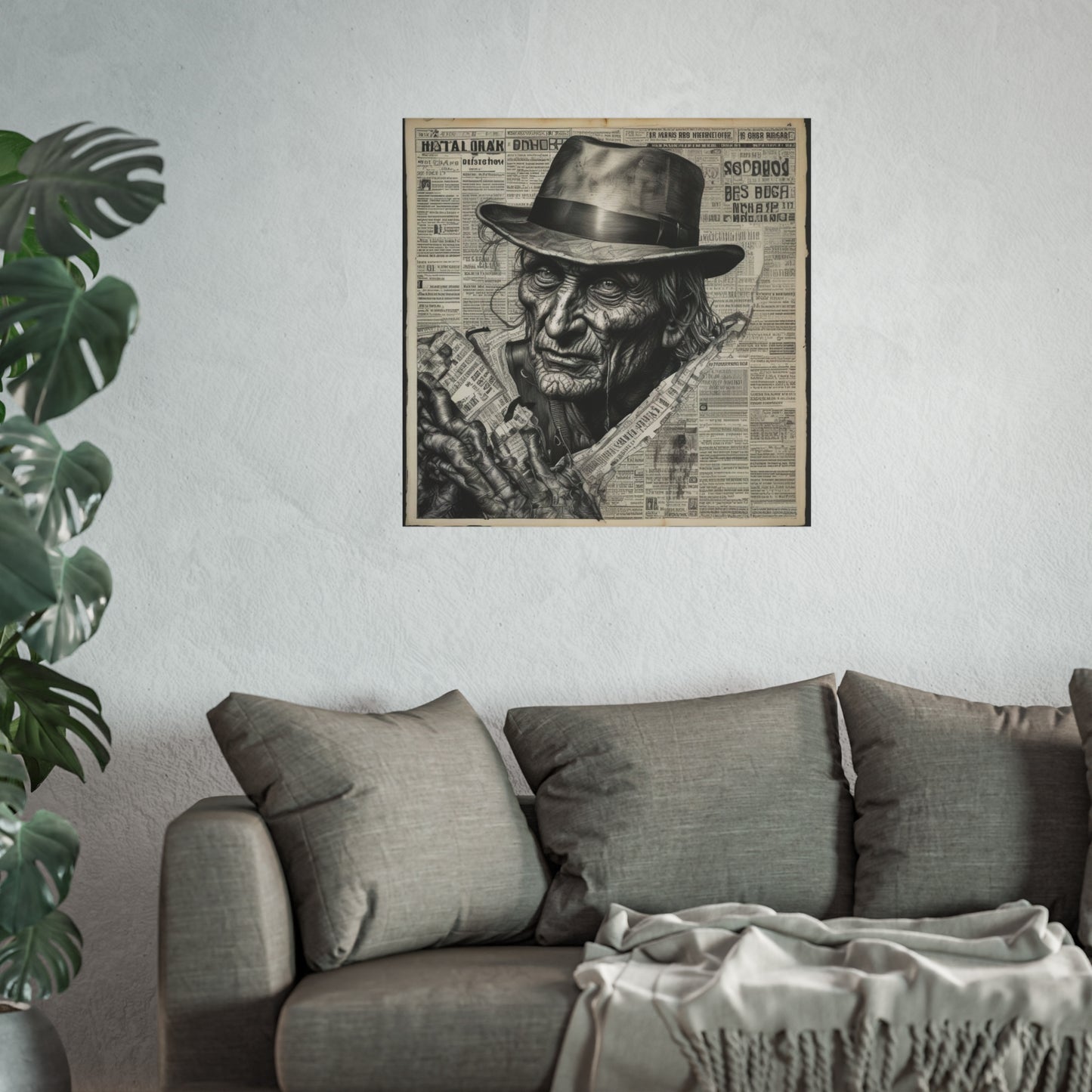 Freddy Krueger Vintage Newspaper Portrait Poster Print