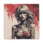 Bloody Swift Matte Canvas Print — Gothic Female Portrait Wall Art, Stretched 1.25"