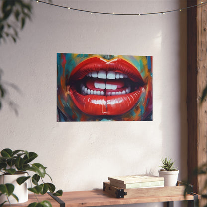 Colorful Pop Art Lip Poster Fine Art Print