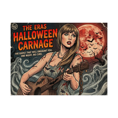 Halloween Carnage Satin Poster — Retro Horror Music Gig Art Print