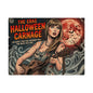 Halloween Carnage Satin Poster — Retro Horror Music Gig Art Print