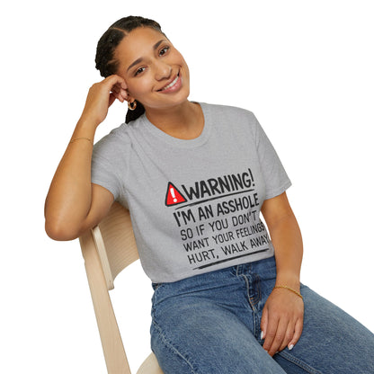Warning I’m An Asshole T-Shirt – Funny Sarcastic Graphic Tee