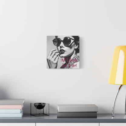 Canvas Wall Art - "I'm Literally Just A Girl" Retro Glam Portrait