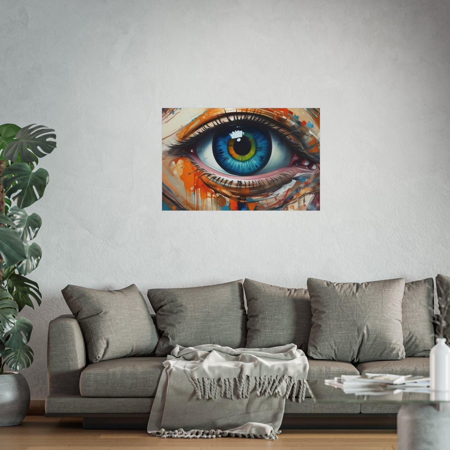 Vibrant Blue Eye Surreal Wall Art Print