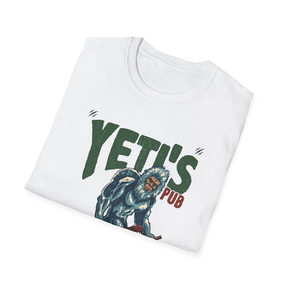 Yeti's Pub Graphic T-Shirt — Vintage Rock Band Snowman Design