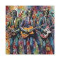 Rock Skeleton Band Canvas Print — Colorful Guitarist Wall Art