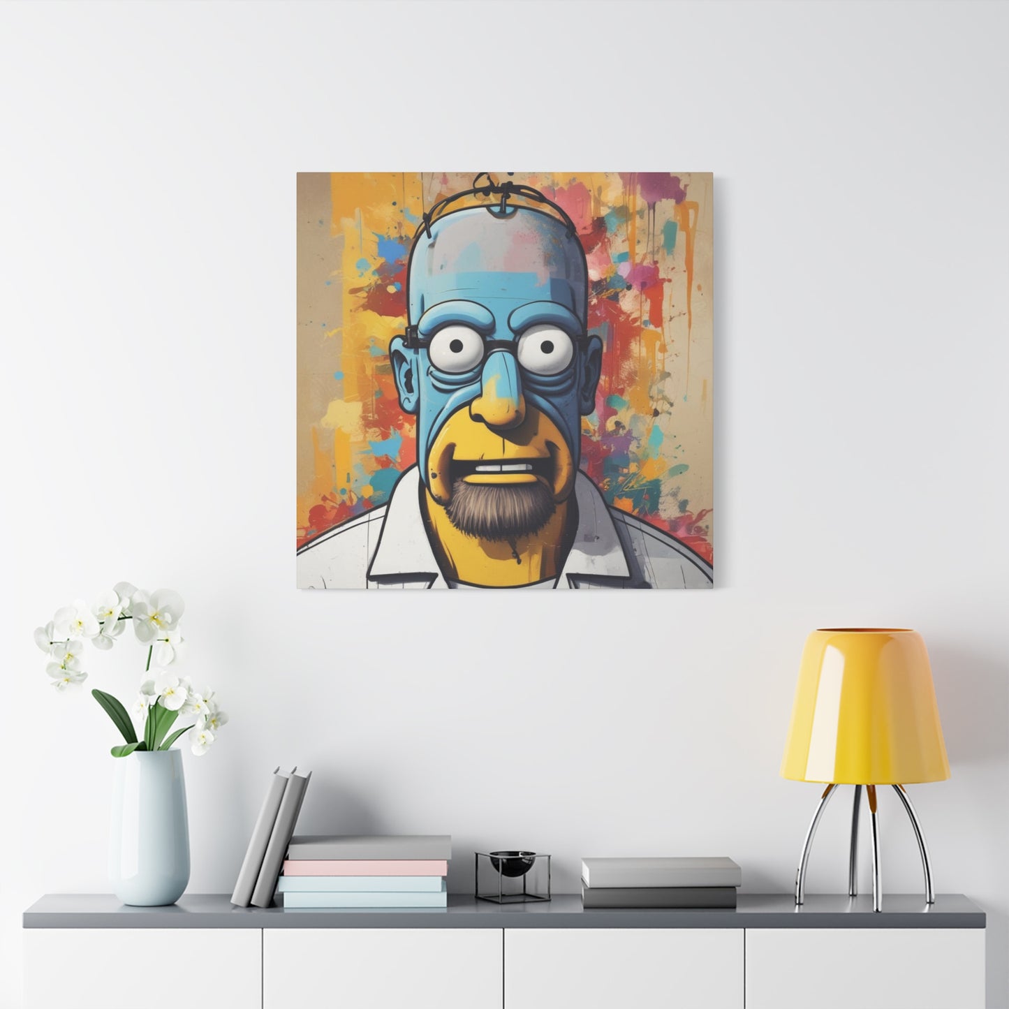 Pop Art Cartoon Canvas Wall Art — Colorful Abstract Character Portrait