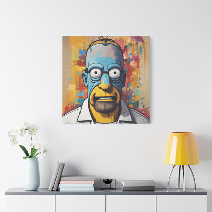 Pop Art Cartoon Canvas Wall Art — Colorful Abstract Character Portrait