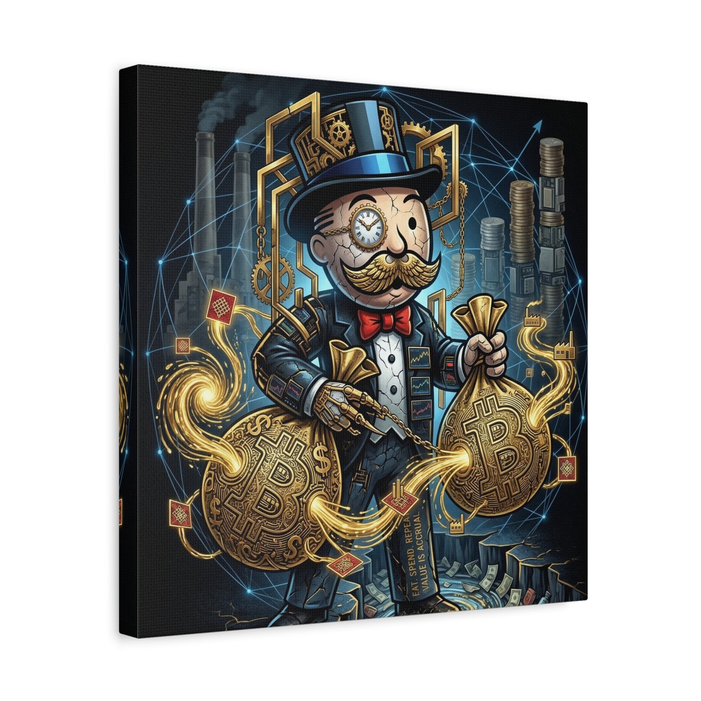 Rich Uncle Pennybags Canvas Wall Art Print
