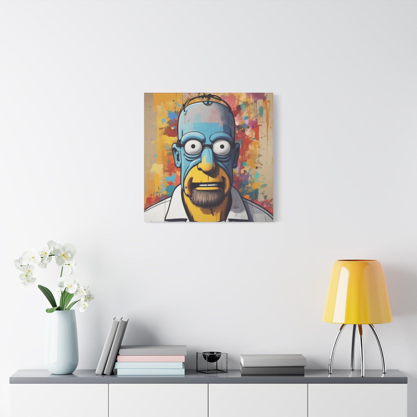 Pop Art Cartoon Canvas Wall Art — Colorful Abstract Character Portrait