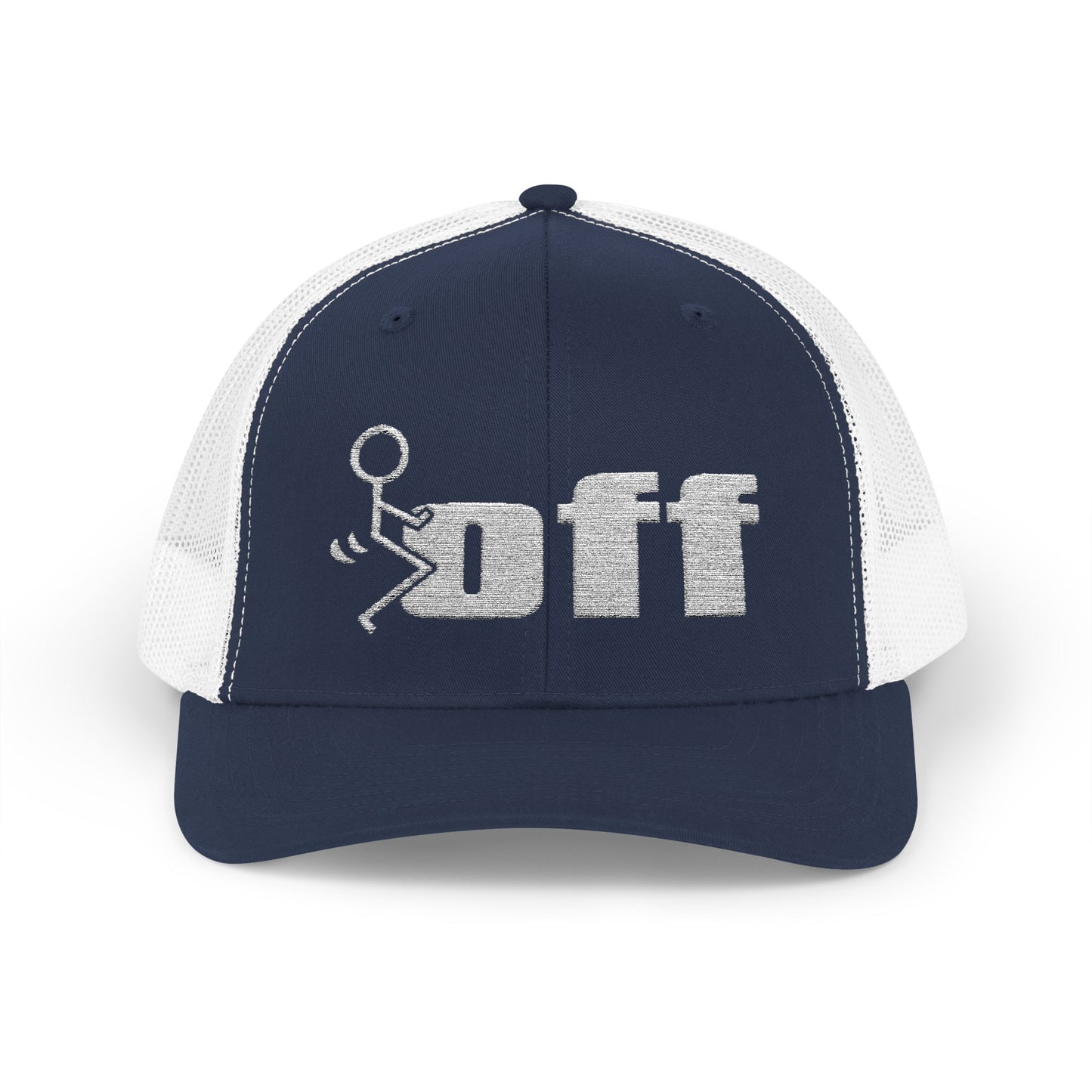 'F Off' Stick Figure Trucker Cap – Retro Distressed Snapback Hat