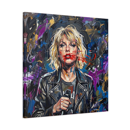 SMEARED THE LIPS Swift Portrait Canvas Art — Matte Stretched Canvas Print