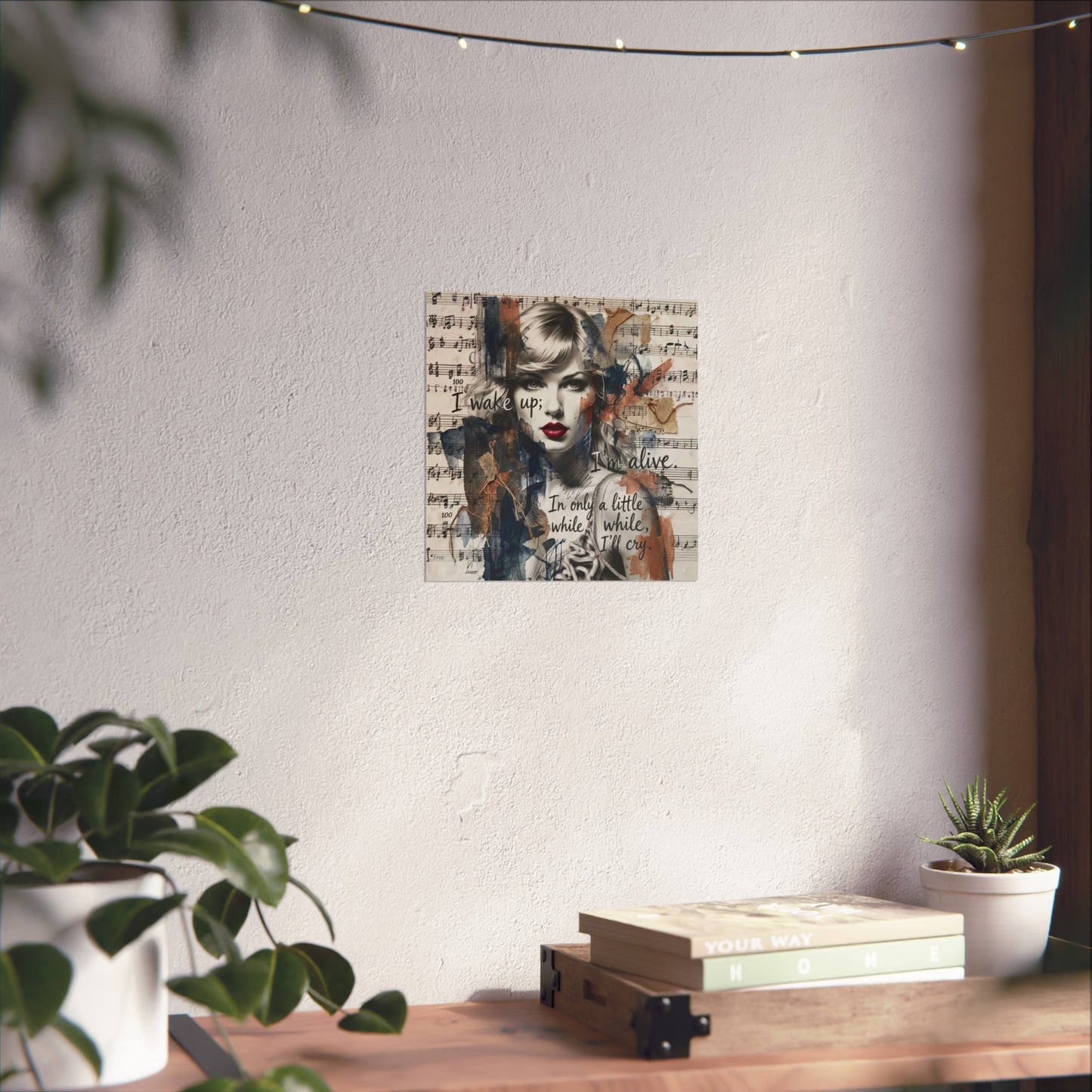 Swift Inspired Fine Art Poster — "I Wake Up; I'm Alive" Taylor-Inspired Music Portrait