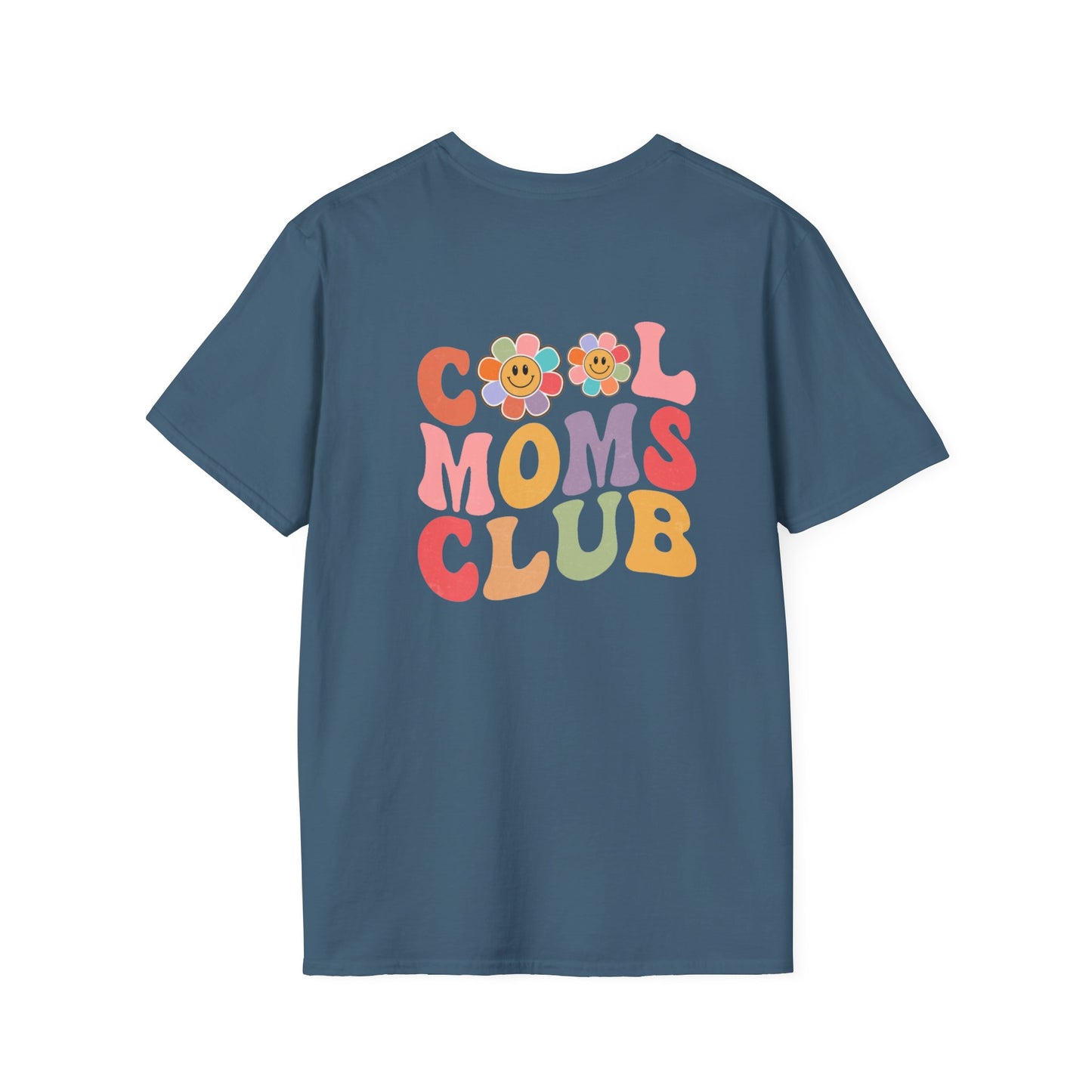 Cool Moms Club T-Shirt — Retro Floral Smiley Tee for Trendy Moms