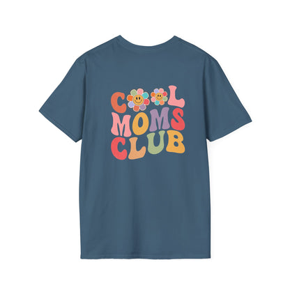 Cool Moms Club T-Shirt — Retro Floral Smiley Tee for Trendy Moms