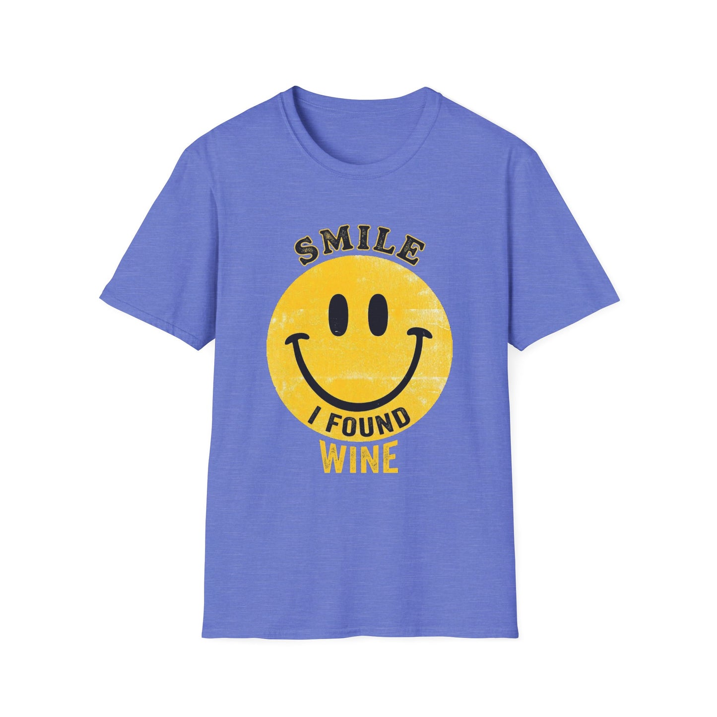Wine Smile T-Shirt — "Smile I Found Wine" Retro Smiley Tee