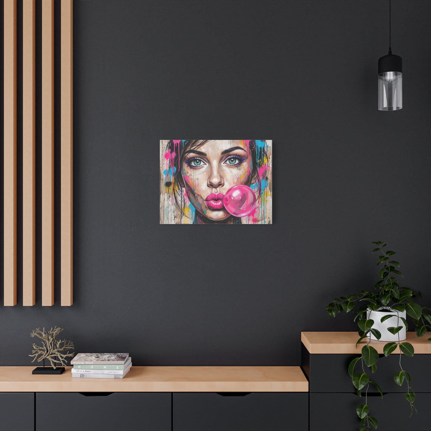 Abstract Bubble Girl Canvas Print — Matte Stretched Wall Art
