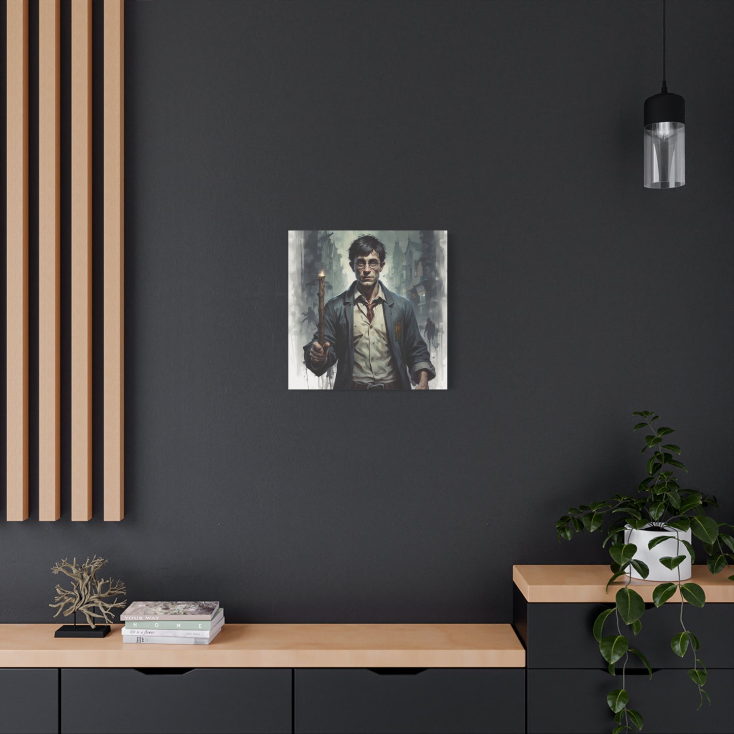 Dark Harry Canvas Print — Moody Urban Fantasy Stretched Wall Art