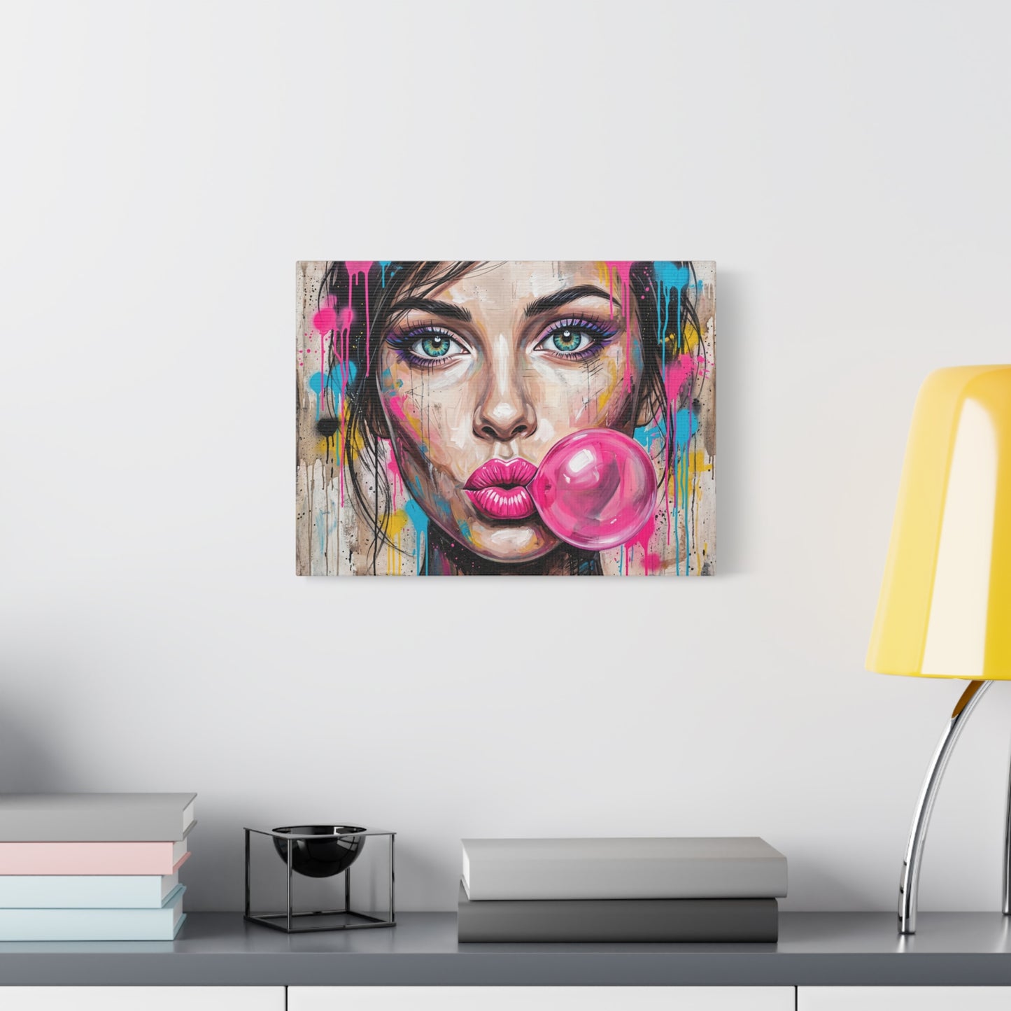 Abstract Bubble Girl Canvas Print — Matte Stretched Wall Art