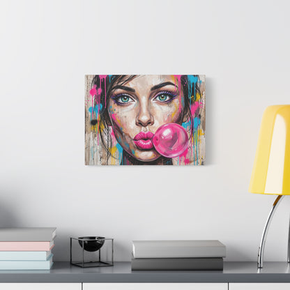 Abstract Bubble Girl Canvas Print — Matte Stretched Wall Art