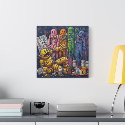 Depressed Pacman Canvas Wall Art Print