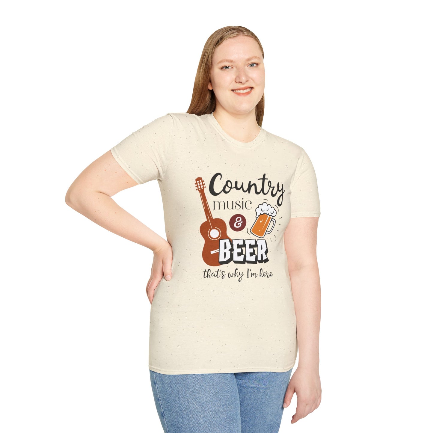 Country Music & Beer T-Shirt — "Country Music & Beer That's Why I'm Here" Graphic Tee
