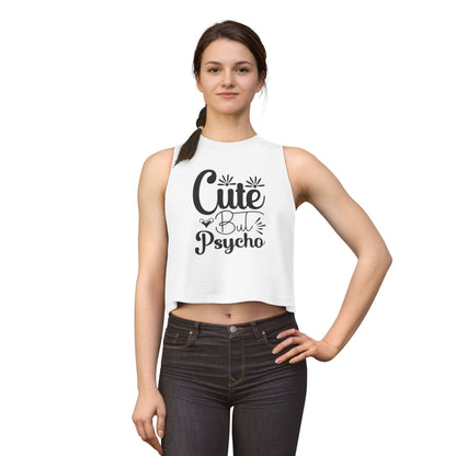 Cute But Psycho Crop Top — Funny Women's Graphic Tank