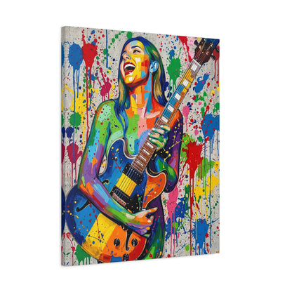 Colorful Guitarist Pop Art Canvas Print — Vibrant Music Wall Art