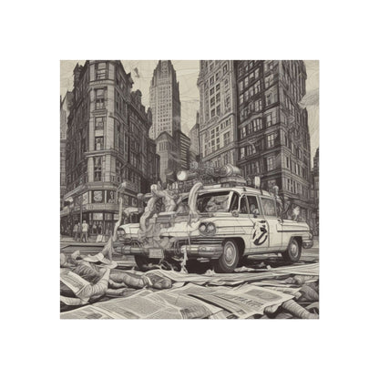 Vintage Ghostbusters Taxi Illustration